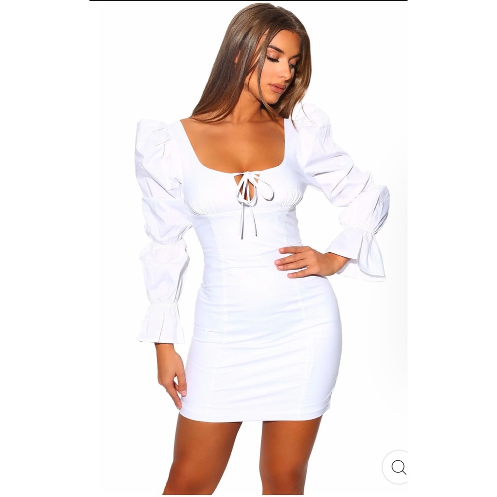 Toxic Envy Boutique White Puff-Sleeve Dress